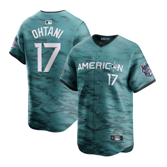 Men's American League Nike Teal 2023 MLB All-Star #17 Shohei Ohtani Game Limited Jersey